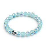 Bracelet Kiwi bleu | Argent sterling 925 | Verre à bulles